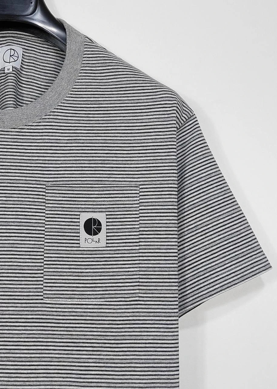 Polar Skate Co. striped pocket tshirt - grey / black M – photo 6